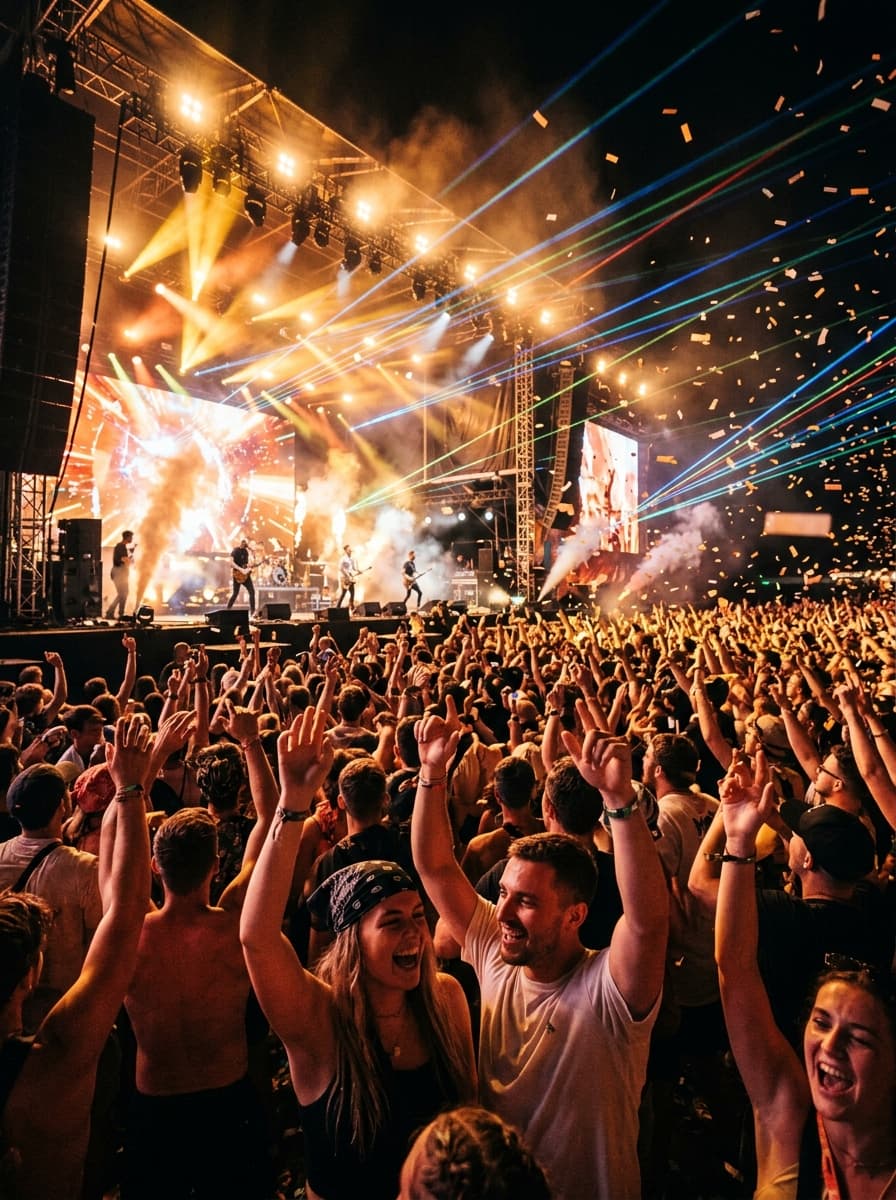 Live concert crowd